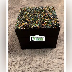 Handcrafted Beaded Jewelry Box With Mirror
